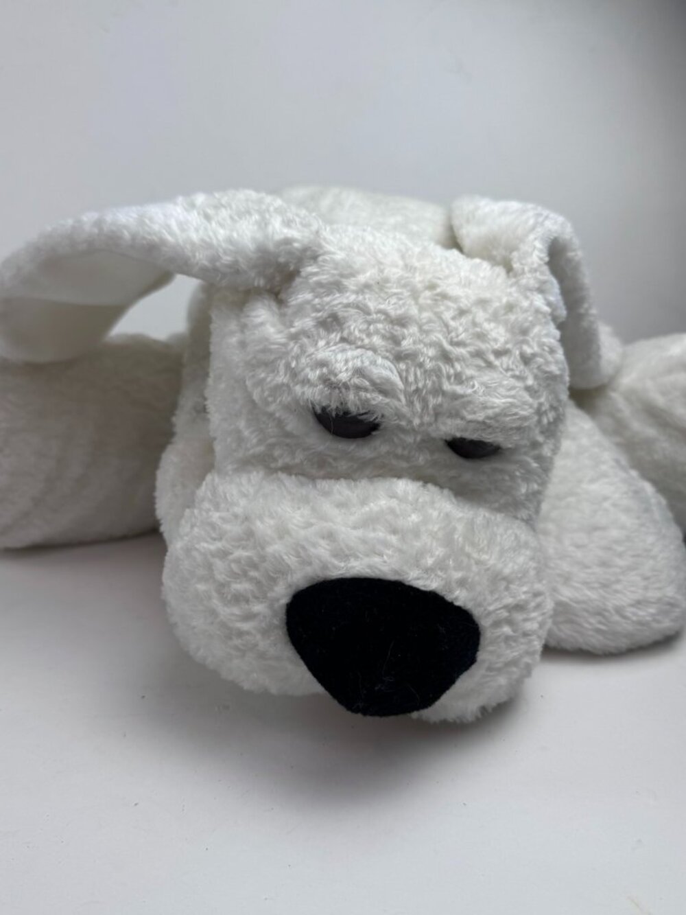 Vintage Pillow Pet White Dog Plush Stuffed Animal Puppy Folding Pillow 11x11x4"